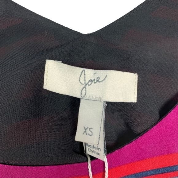 NWT Caviar Joie Dawna Multicolored Striped 100% Silk Tank Dress Size XS - Picture 10 of 11